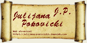 Julijana Popovicki vizit kartica